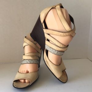 Vtg Bruno Bordese sandals wadges Italy Sz 37.5